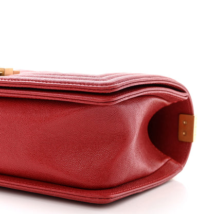 Chanel Caviar Quilted Medium Boy Flap Red 10 of 10