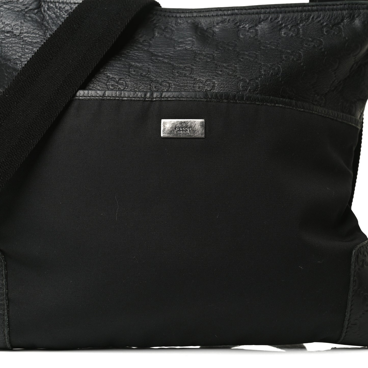 Guccissima Nylon Messenger Bag Black