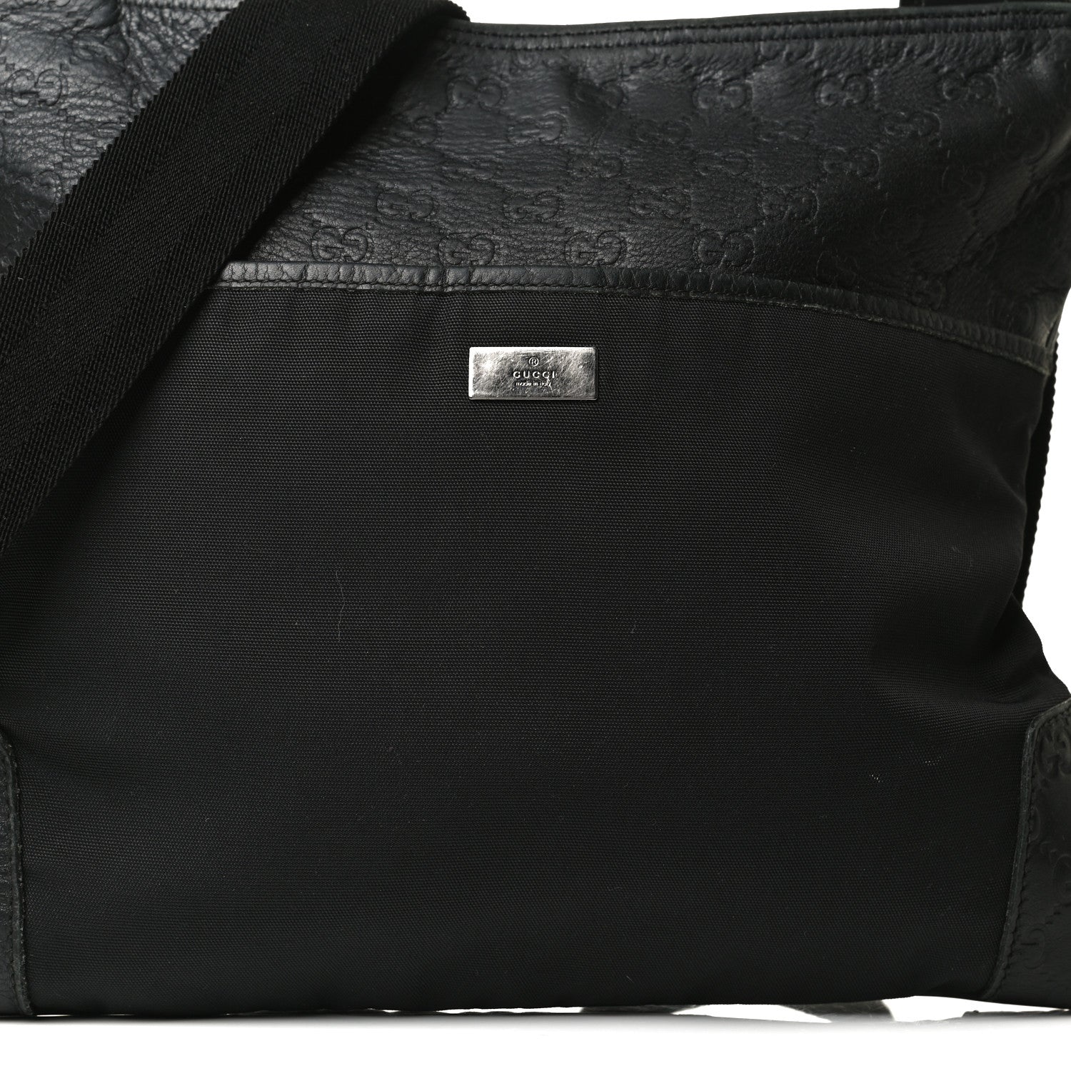 Gucci Guccissima Nylon Messenger Bag Black 8 of 16