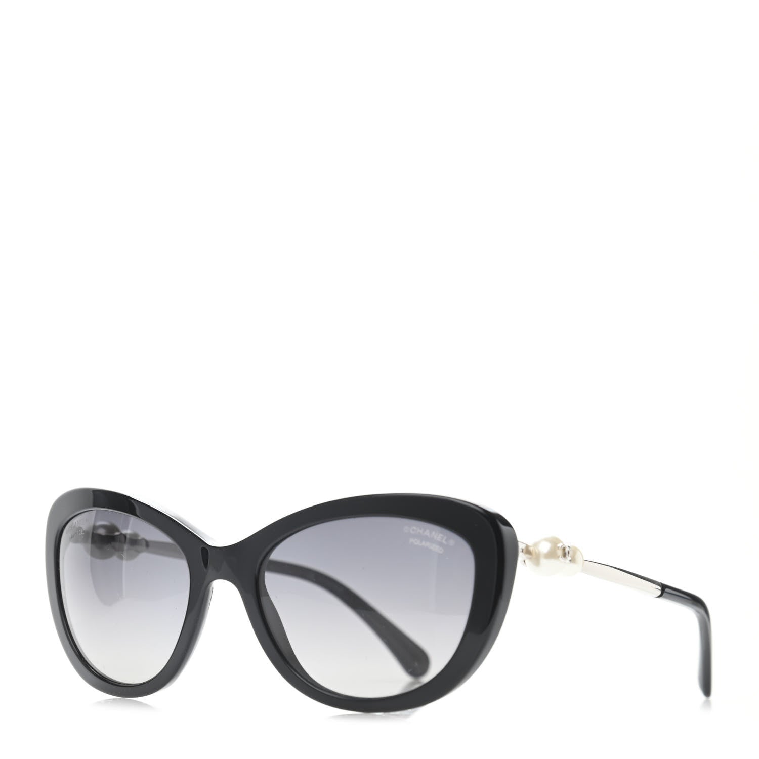 Chanel Polarized Cat Eye Pearl Sunglasses 5340-H Black 1 of 4