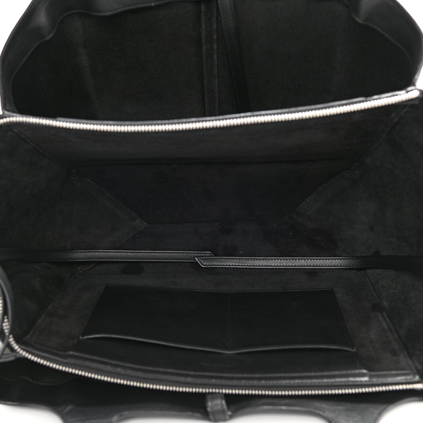 Baby Grained Calfskin Medium Tri-Fold Bag Black