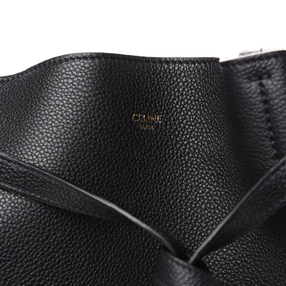 Celine Soft Grained Calfskin Small Belt Cabas Phantom Black 5 of 10