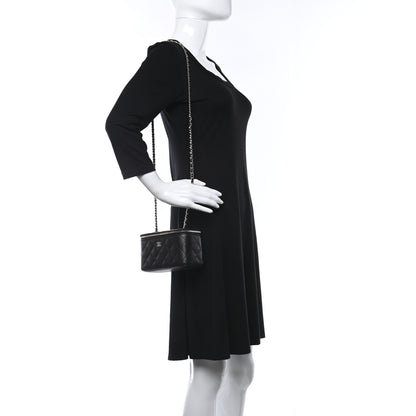 Chanel Caviar Quilted Small Vanity Case With Chain Black 2 of 9