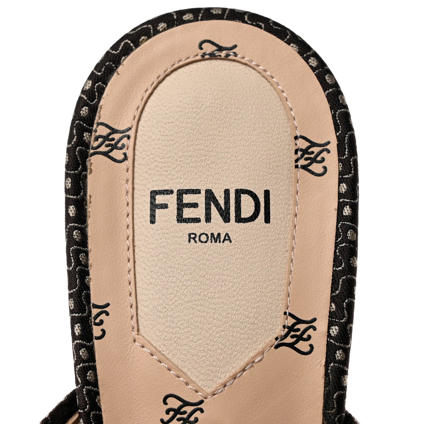 Jacquard FF Fabric Ffreedom Mules 36 Black