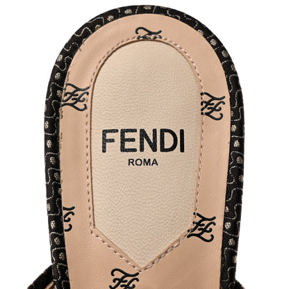 Fendi Jacquard FF Fabric Ffreedom Mules 36 Black 6 of 7