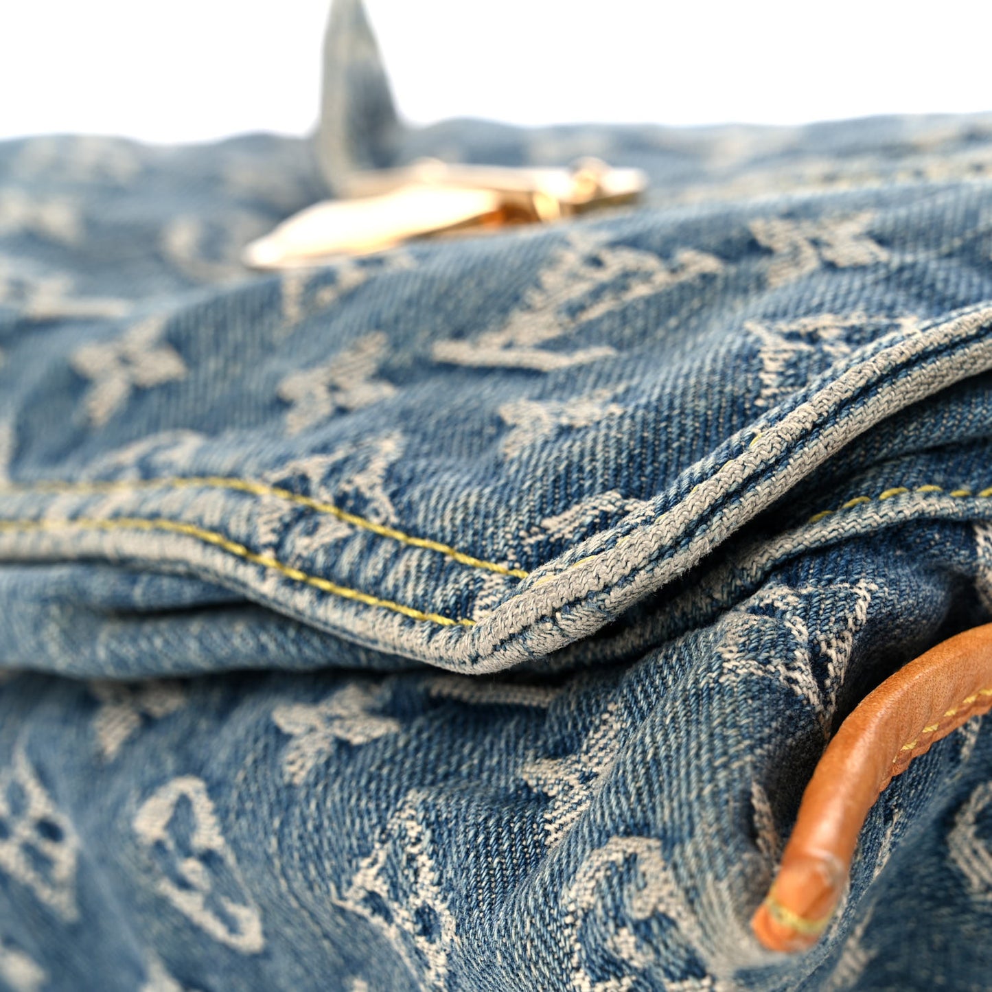 Monogram Denim Sac Plat Blue