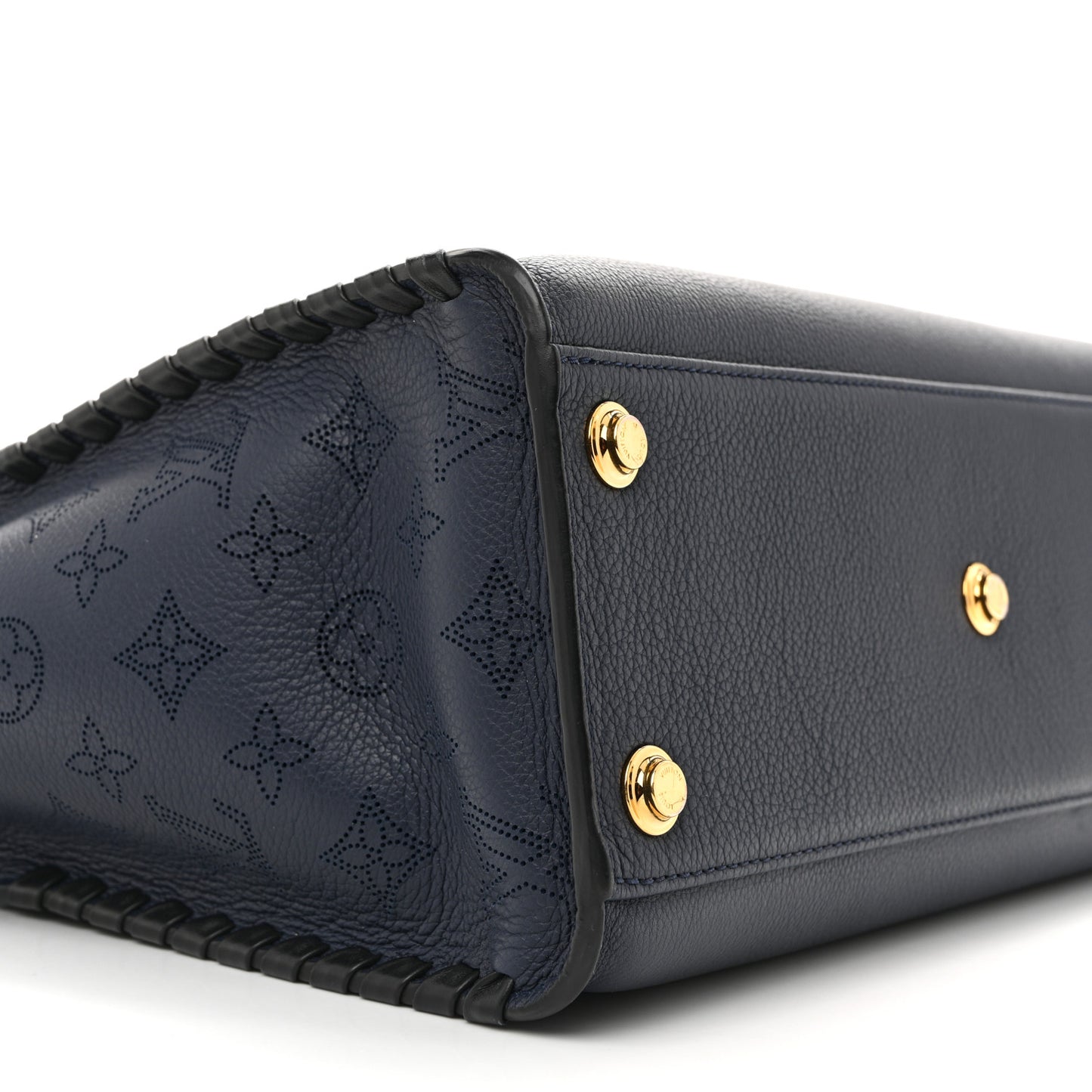 Calfskin Mahina Braided On My Side MM Navy