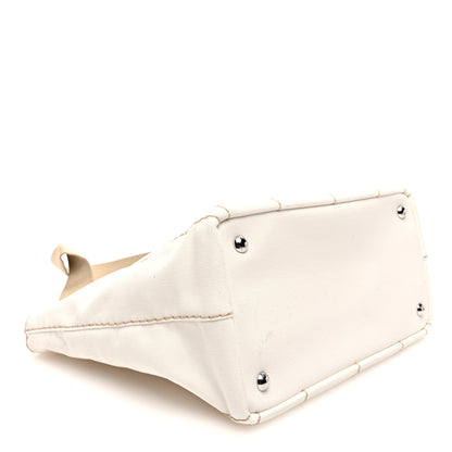 Prada Canapa Legno Logo Tote White 4 of 9