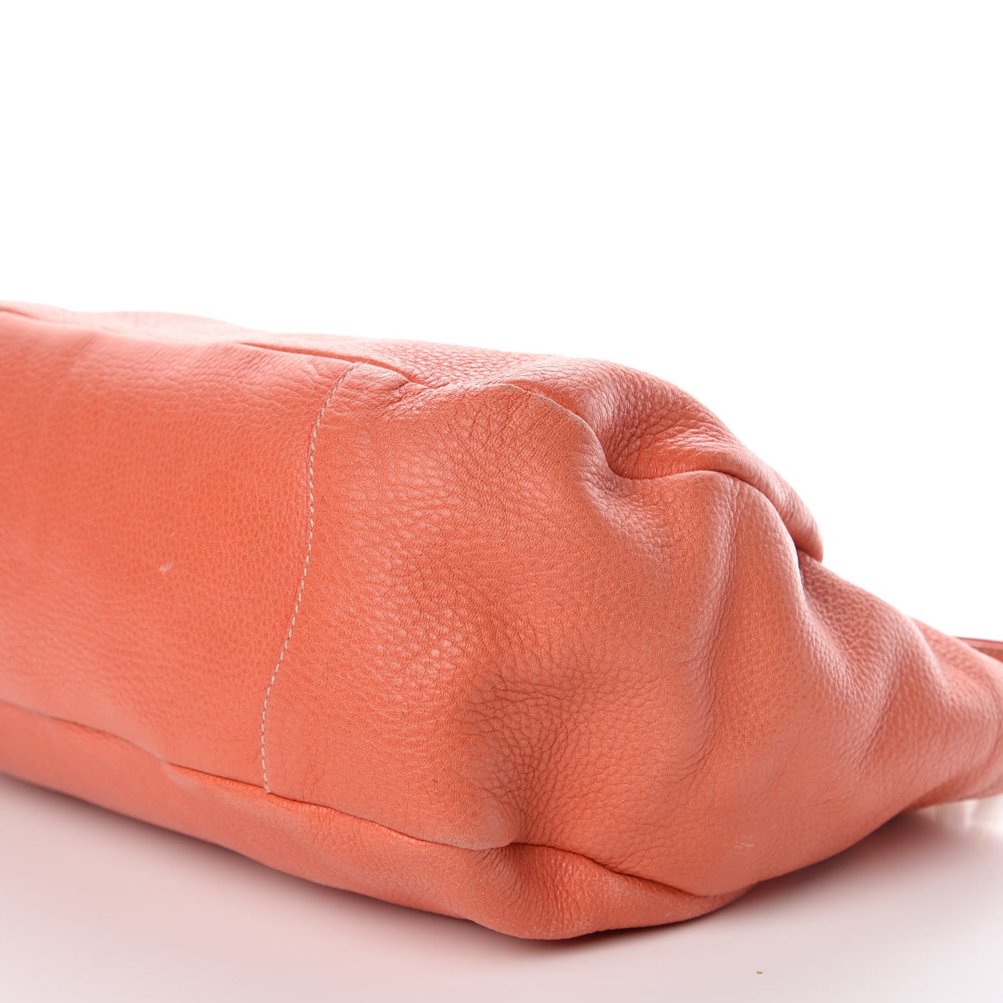 Cervo Deerskin Pleats Tote Corallo