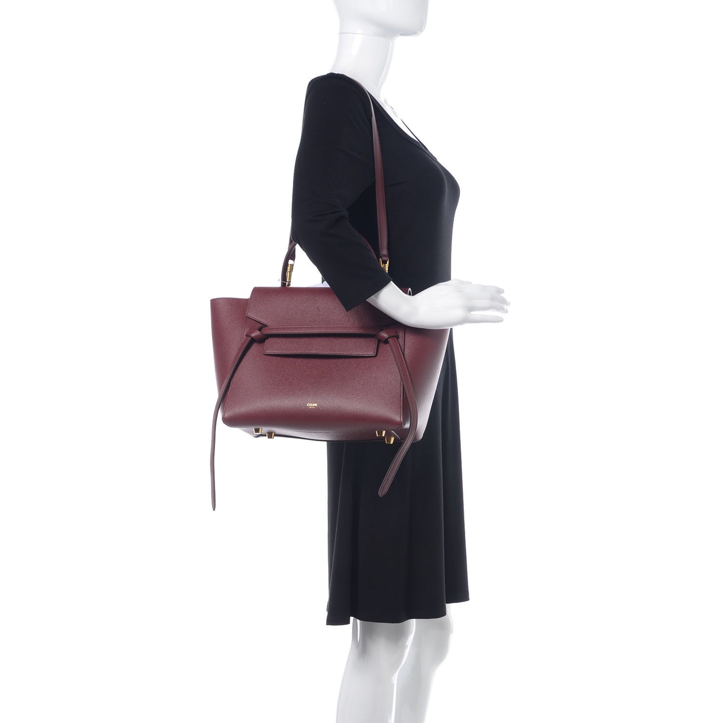 Grained Calfskin Mini Belt Bag Light Burgundy