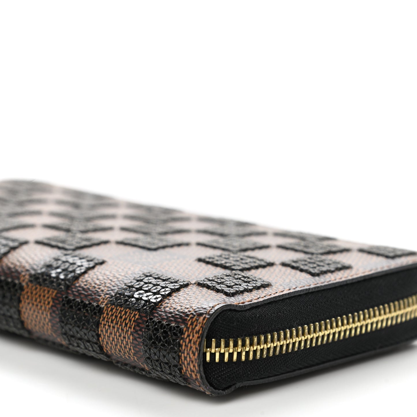 Damier Paillettes Zippy Wallet Black