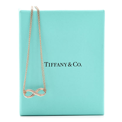 Tiffany 18K Rose Gold Infinity Double Chain Pendant Necklace 6 of 6