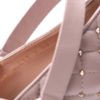 Valentino Garavani Lambskin Rockstud Spike Captoe Ballerina Flats 38 Poudre Gold 10 of 10