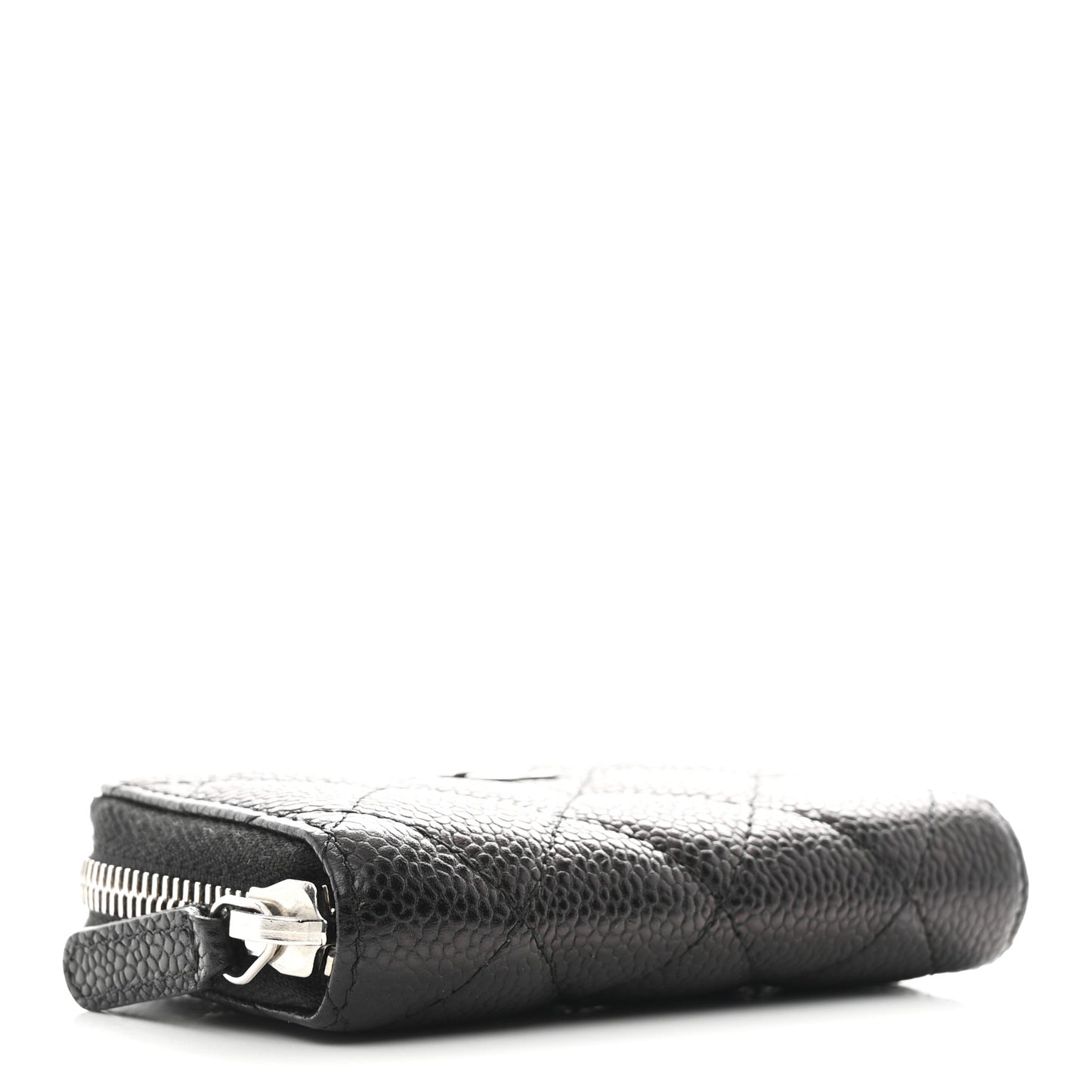 Caviar Quilted Zip Coin Purse Black