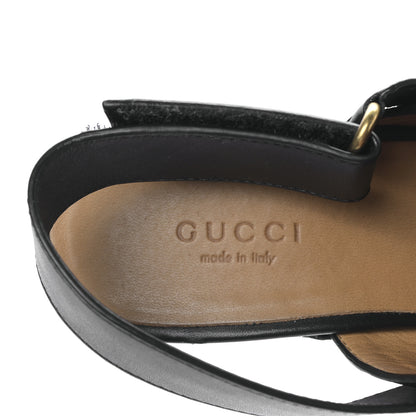 Gucci Betis Calfskin Horsebit Amstel Platform Slingback Clogs 36.5 Black 7 of 8