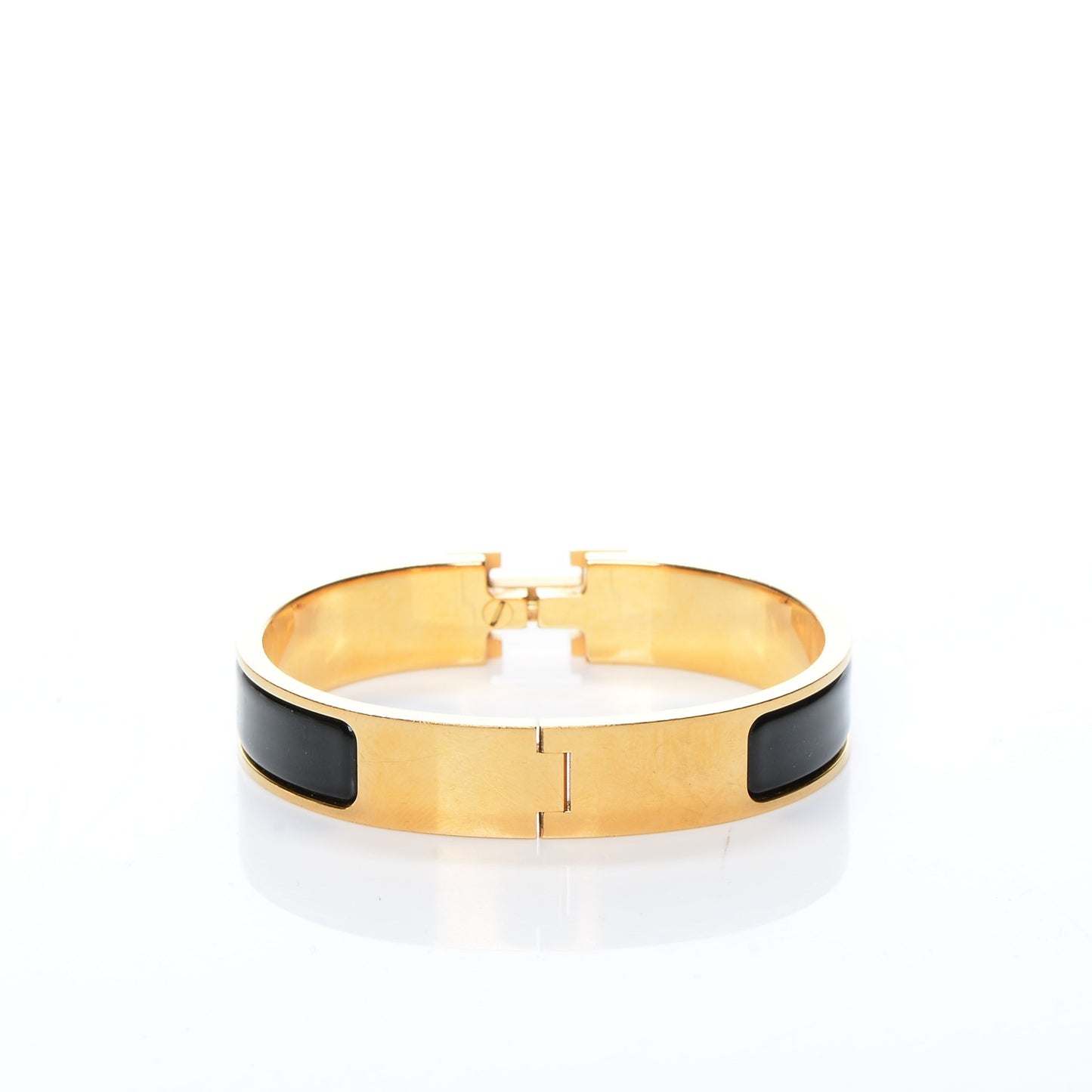 Enamel Narrow Clic Clac H Bracelet PM Black