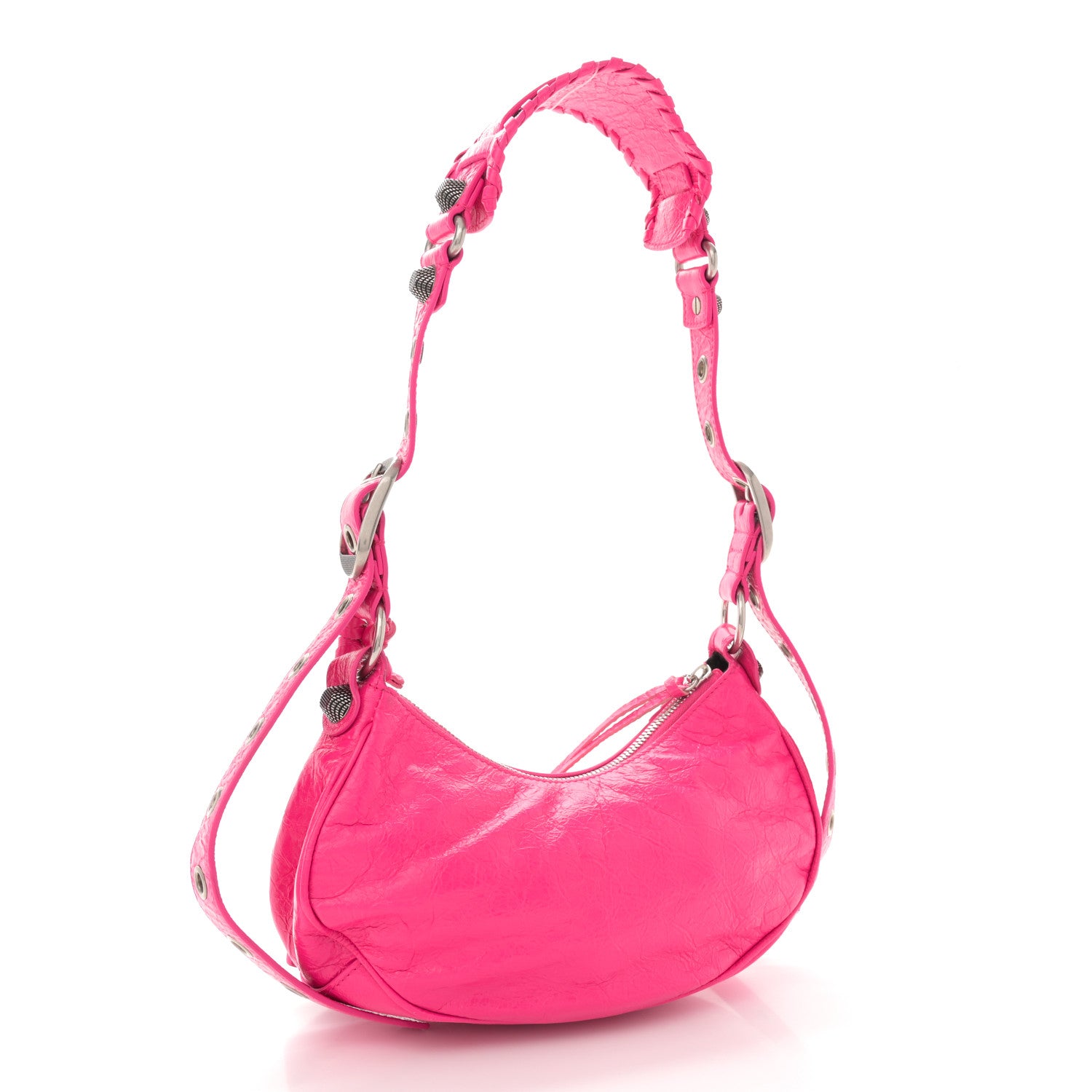 Balenciaga Agneau Arena Le Cagole Shoulder Bag XS Hot Pink 4 of 12