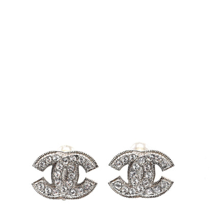 Chanel Crystal Mini Timeless CC Clip On Earrings Silver 1 of 4
