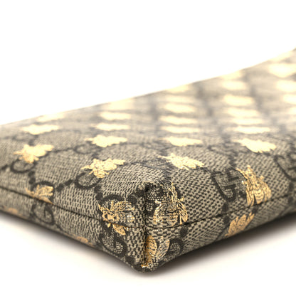 Gucci GG Supreme Monogram Bees Wrist Wallet Beige Black 9 of 10