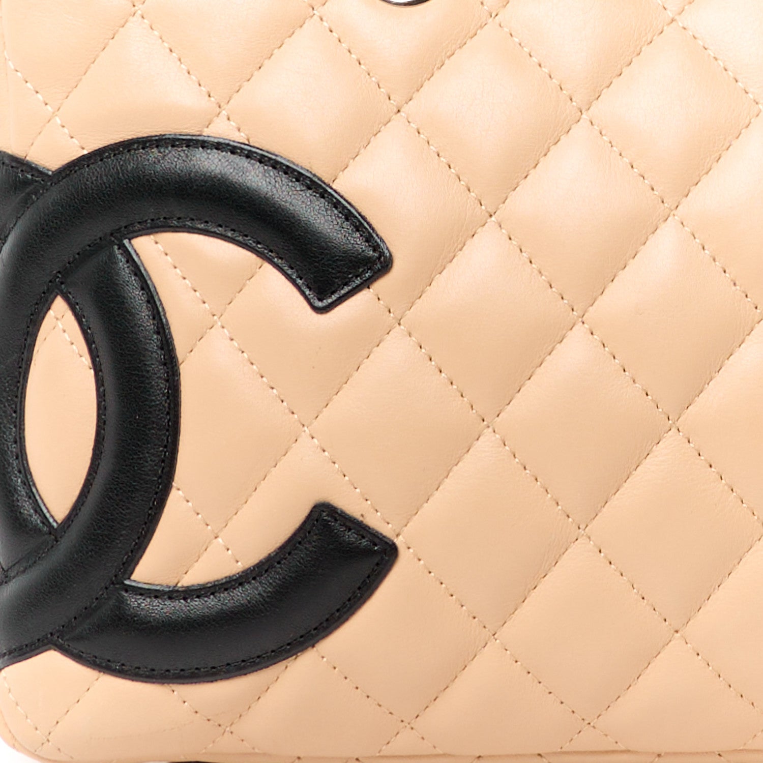 Chanel Calfskin Quilted Large Cambon Bowler Beige Black 8 of 11