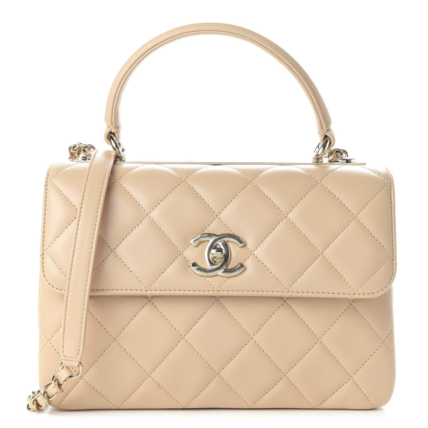 Chanel Lambskin Quilted Small Trendy CC Dual Handle Flap Bag Beige 1 of 11