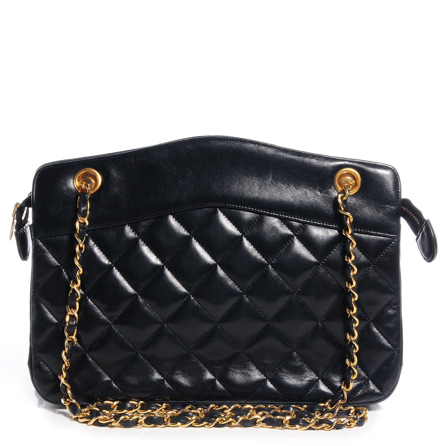 Lambskin Quilted Shoulder Bag Black