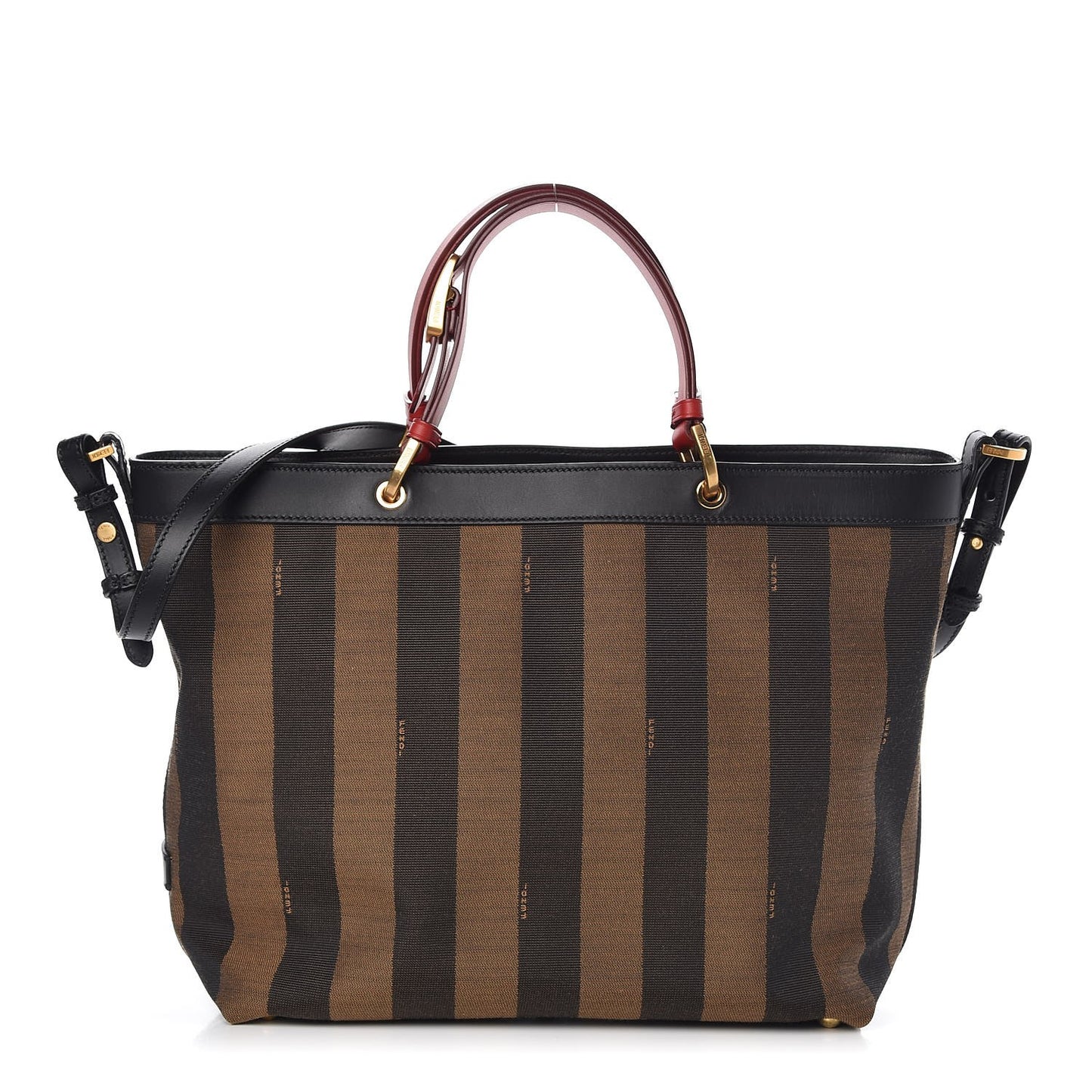 Pequin Cuoio Vegetale Shoulder Tote Tobacco Black Cuoio