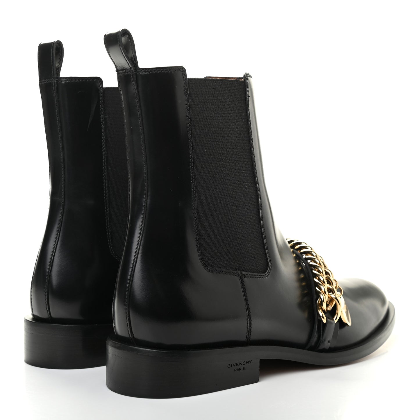 Calfskin Chain Chelsea Boots 39.5 Black