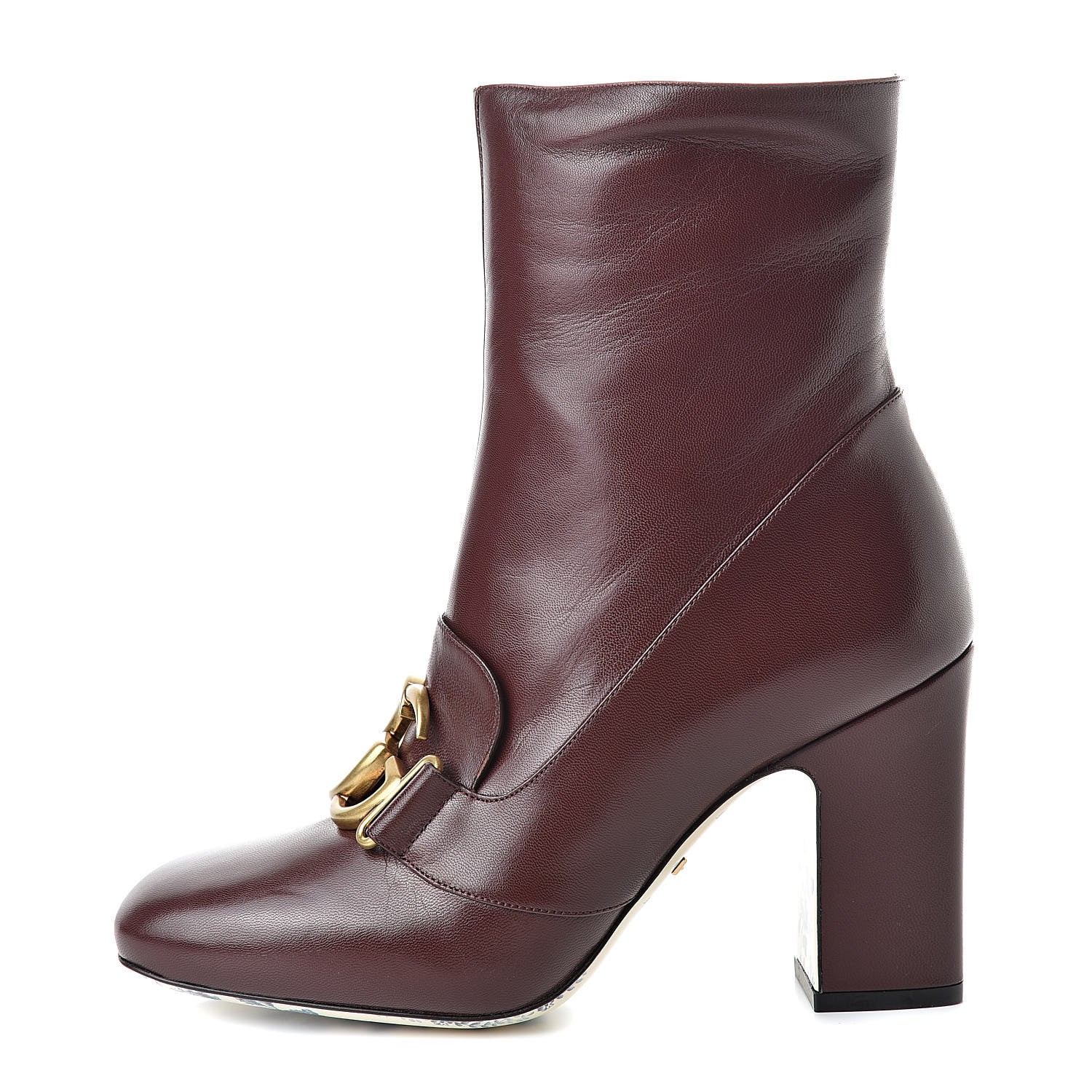 Gucci Malaga Kid GG Victoire 95mm Ankle Boots 38 Vintage Bordeaux 1 of 9