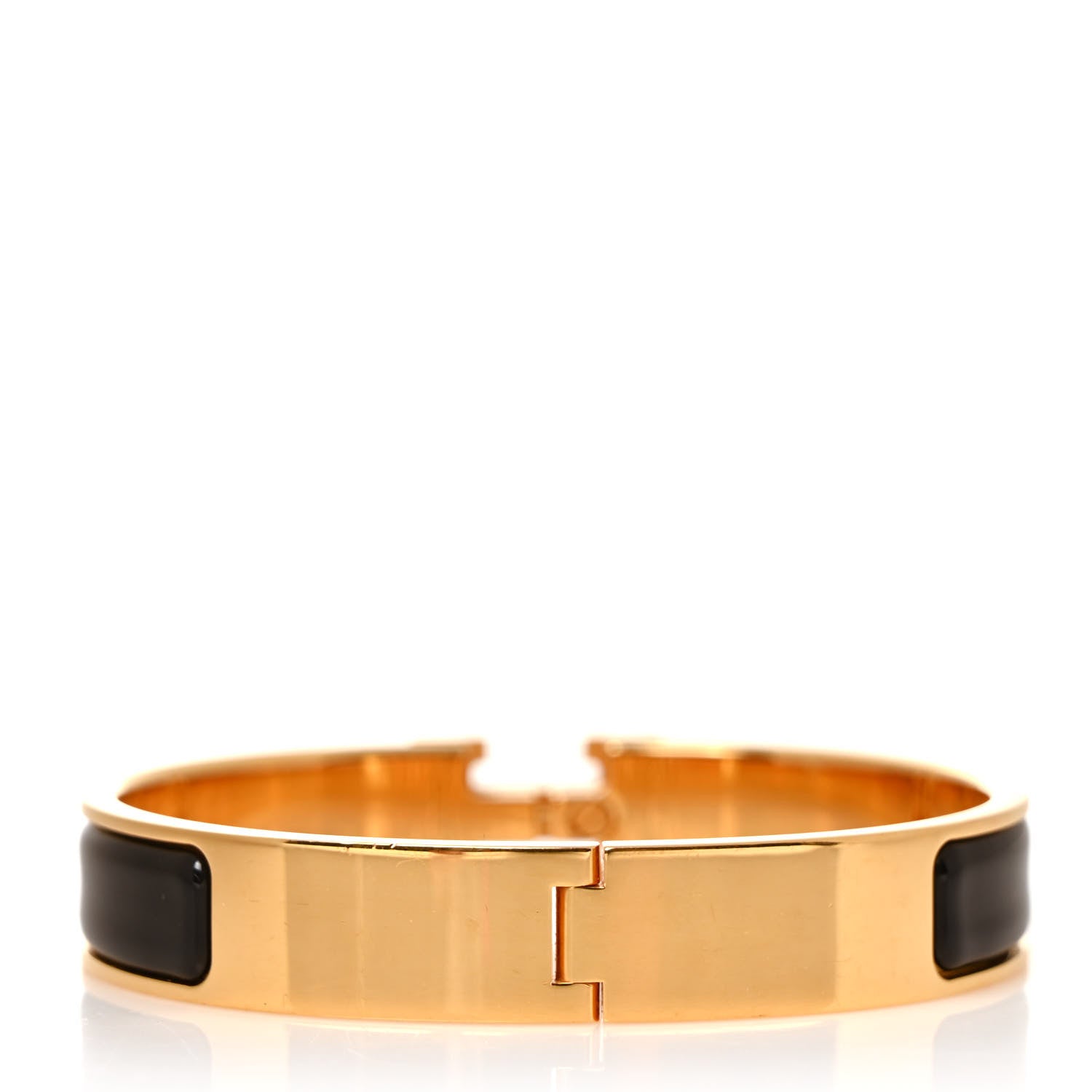 Hermes Enamel Narrow Clic Clac H Bracelet GM Black 3 of 5