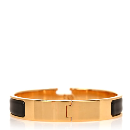 Hermes Enamel Narrow Clic Clac H Bracelet GM Black 3 of 5