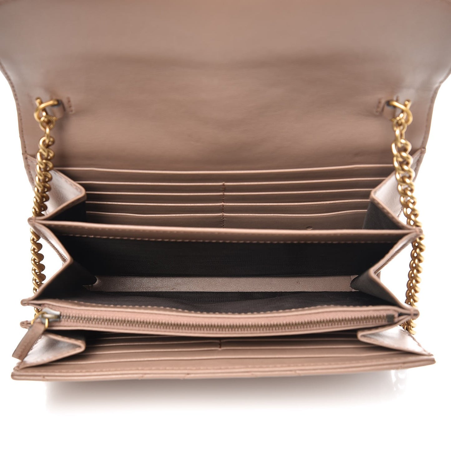 Calfskin Matelasse GG Marmont Chain Wallet Porcelain Rose