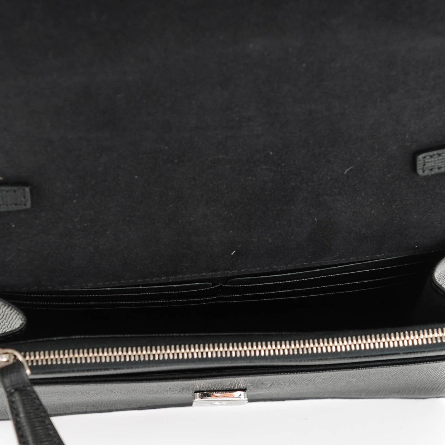Vitello Elite Mink Fur Studded Karlito Tube Wallet on Chain Black