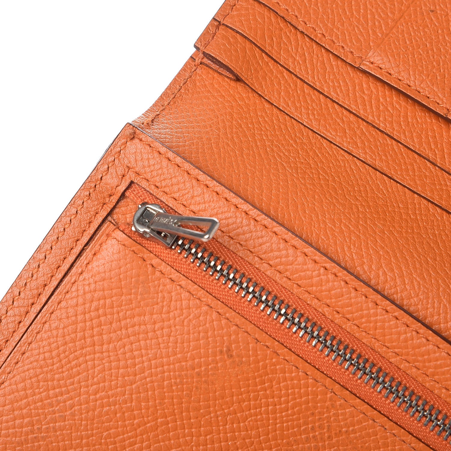 Hermes Epsom Bearn Gusset Wallet Orange 14 of 23