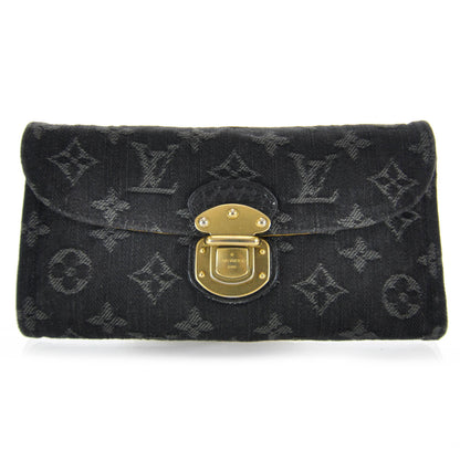 Louis Vuitton Denim Amelia Wallet Black 1 of 5