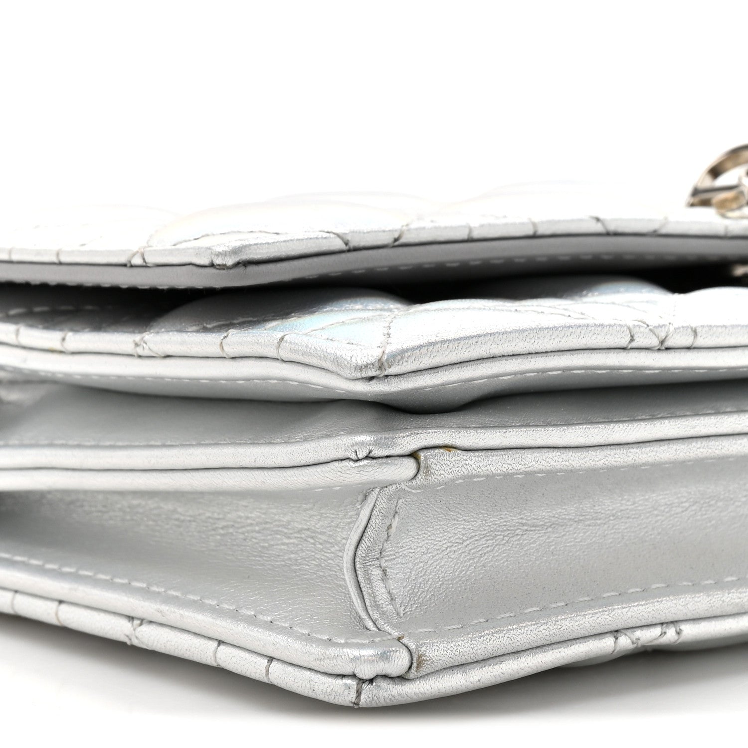 Christian Dior Iridescent Metallic Lambskin Cannage Mini My Dior Bag Silver 11 of 13