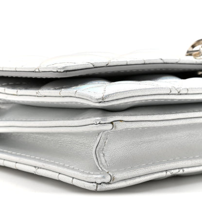 Christian Dior Iridescent Metallic Lambskin Cannage Mini My Dior Bag Silver 11 of 13