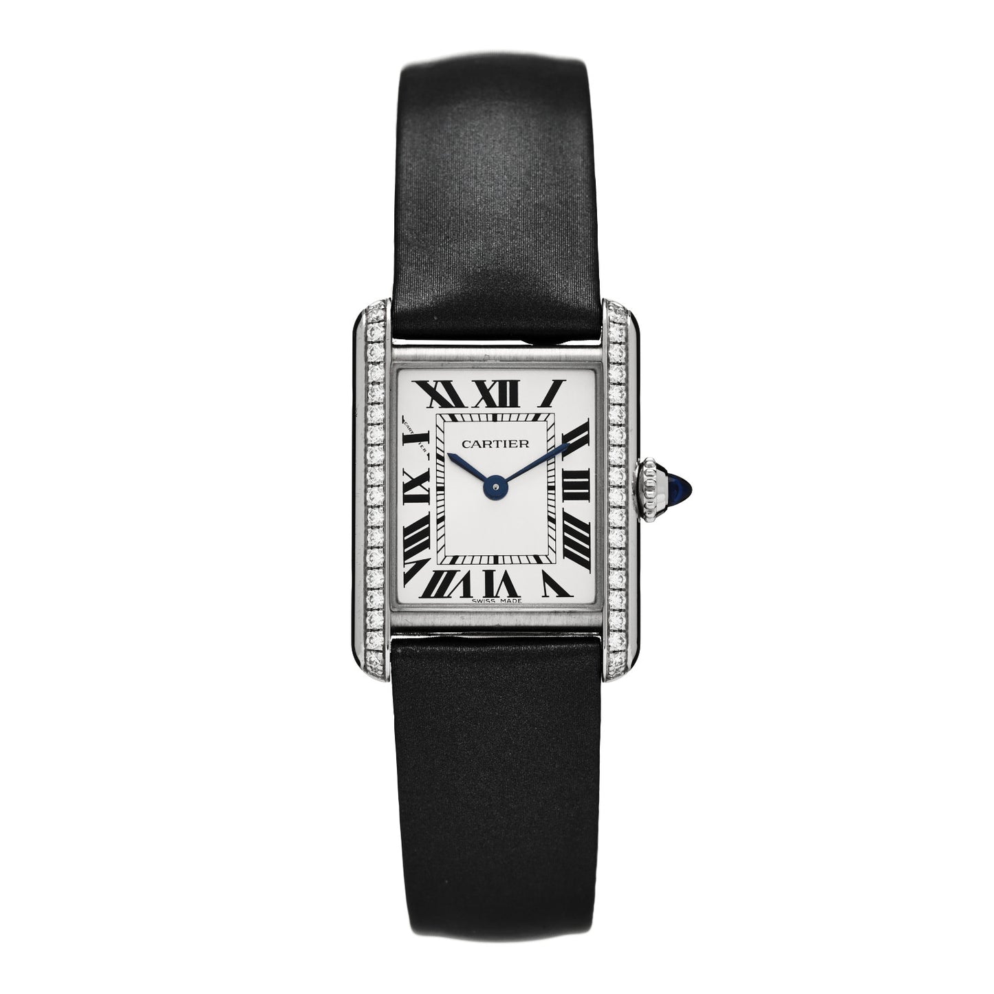 Stainless Steel Satin Diamond 22mm Must de Cartier Tank Quartz Watch