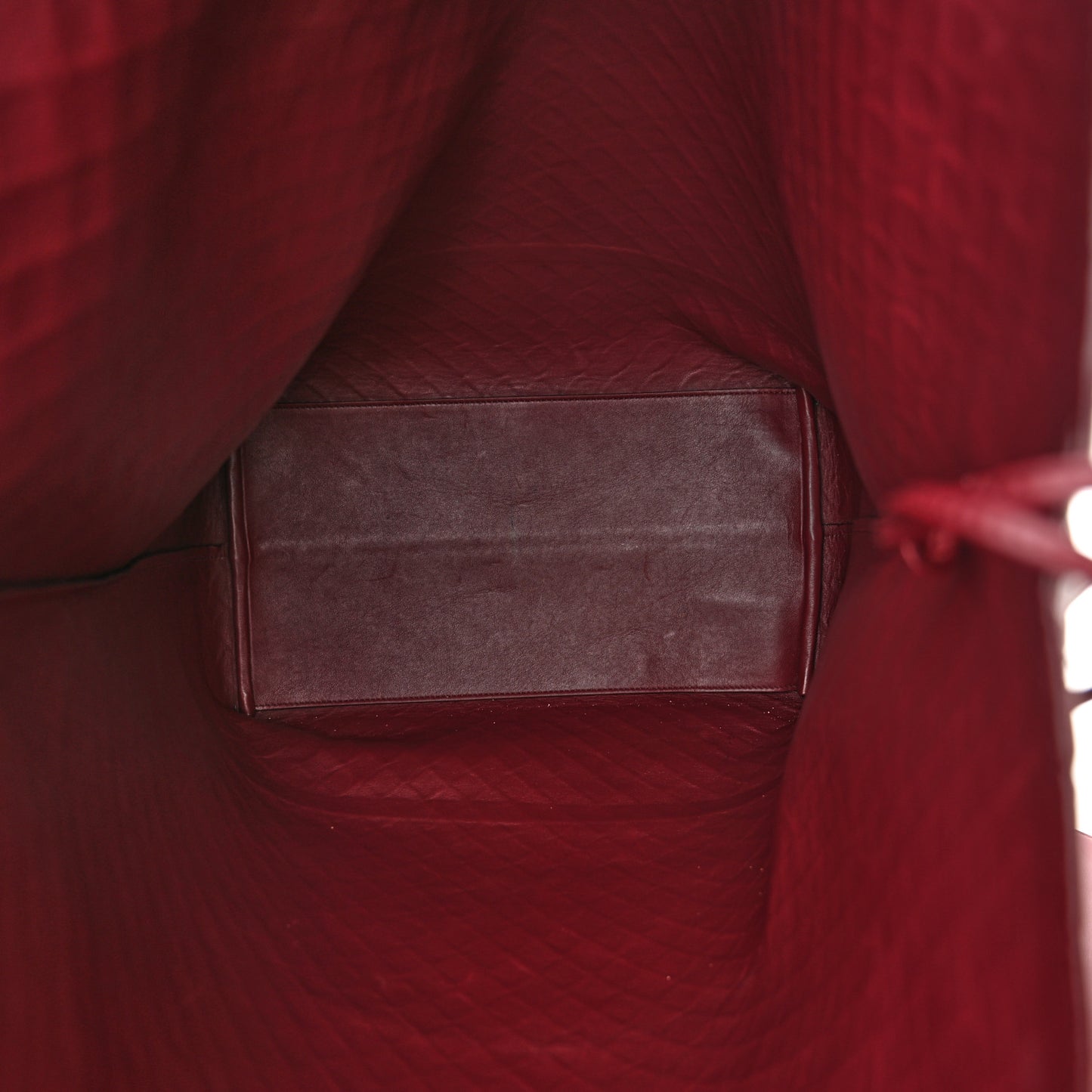 Calfskin Intrecciato Large North South Tote Bag Burgundy