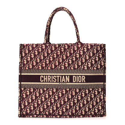 Christian Dior Oblique Large Book Tote Burgundy Multicolor 1 of 10