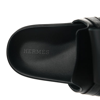 Hermes Calfskin Womens Empire Sandals 38 Black 7 of 9