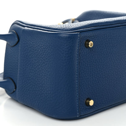 Hermes Taurillon Clemence Mini Lindy 20 Deep Bleu 8 of 10