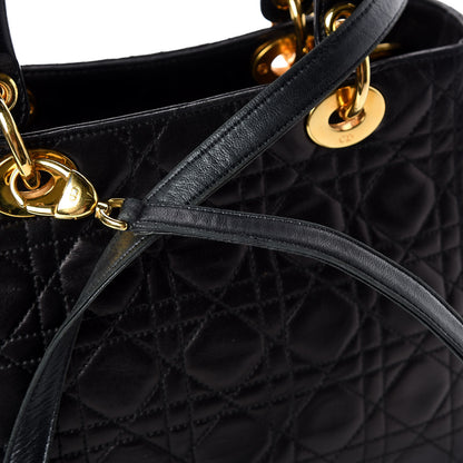 Christian Dior Lambskin Cannage Medium Lady Dior Black 16 of 18