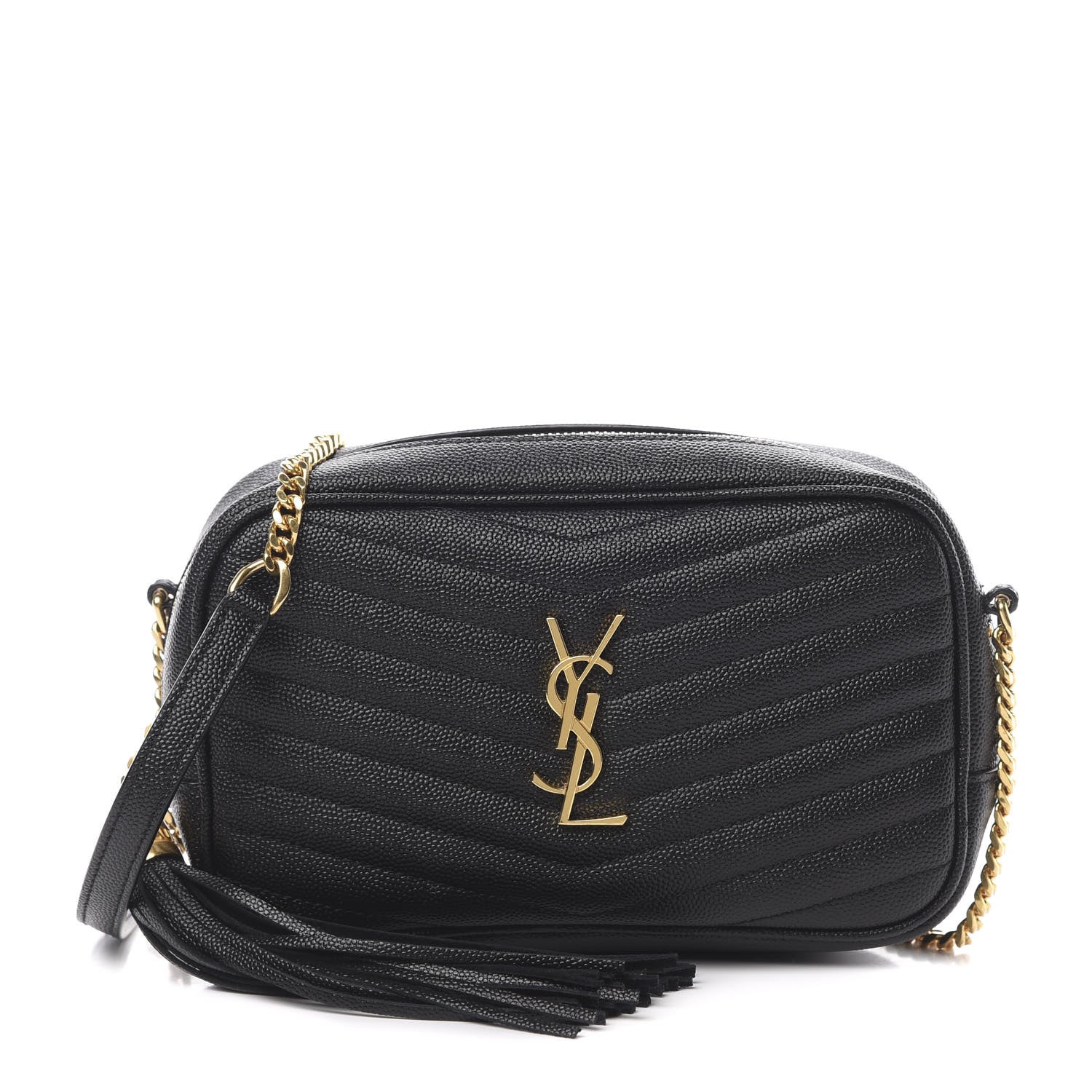 Saint Laurent Grain De Poudre Matelasse Monogram Mini Lou Camera Bag Black 1 of 13