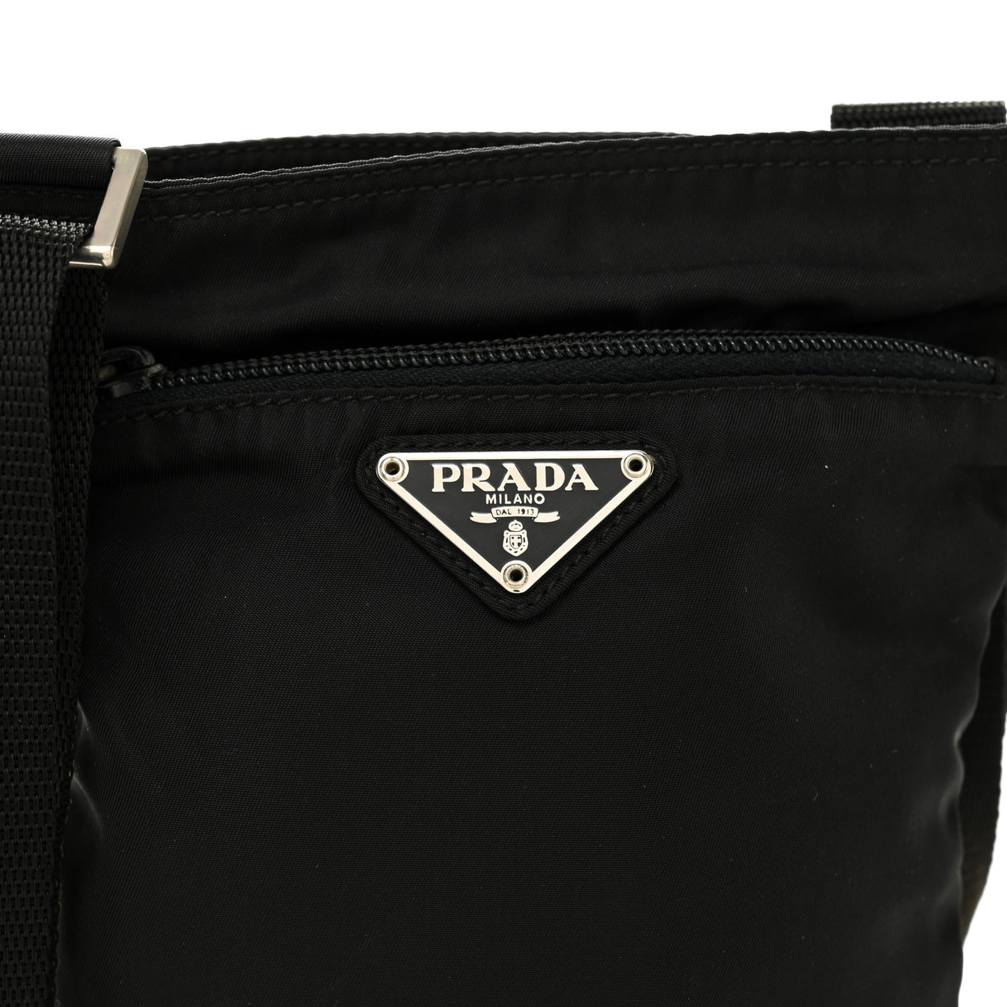 Nylon Small Flat Messenger Bag Black