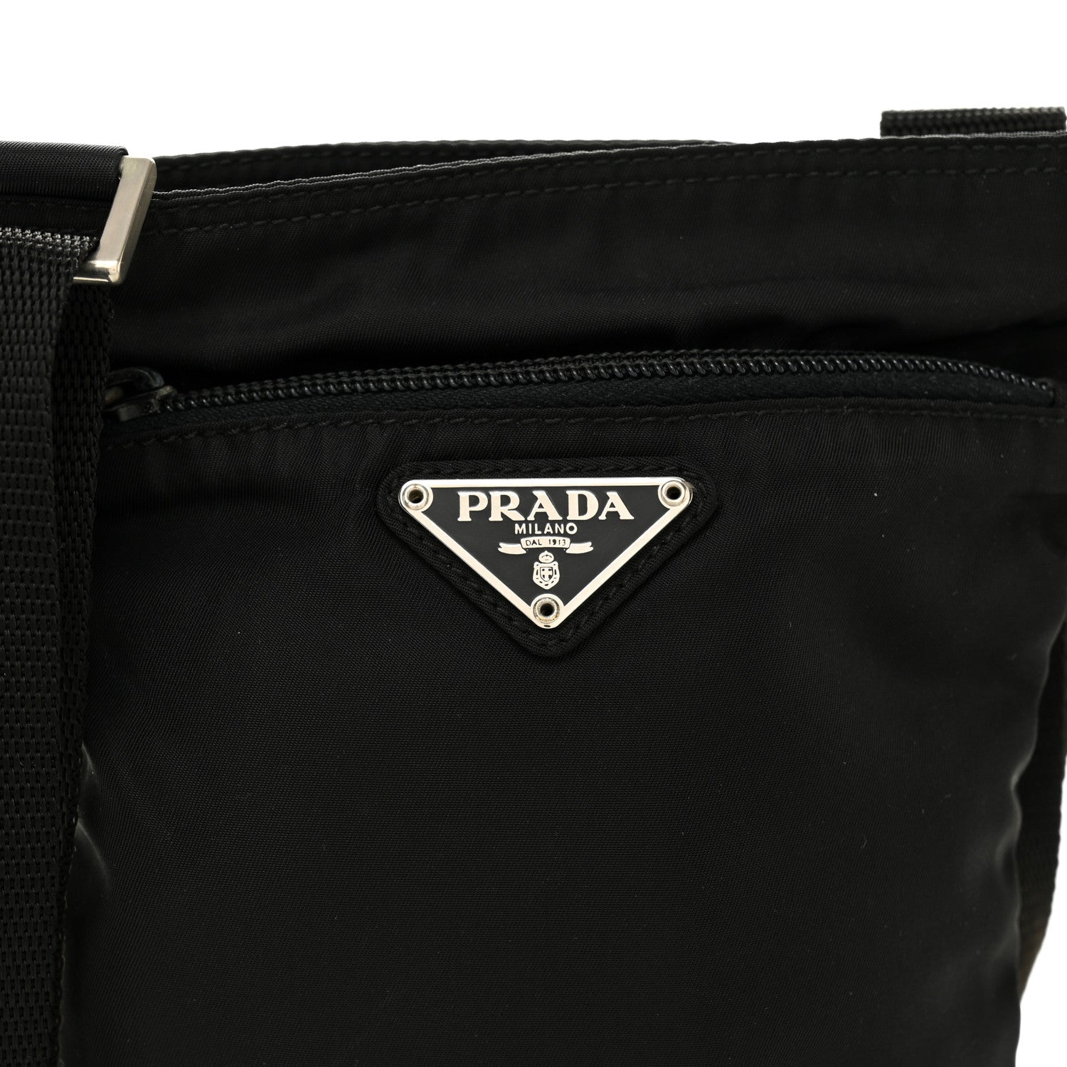 Prada Nylon Small Flat Messenger Bag Black 7 of 9
