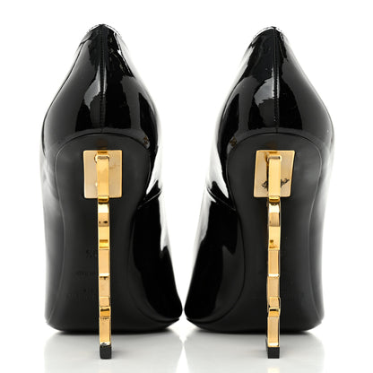 Saint Laurent Patent Calfskin Opyum Pumps 39.5 Black Gold 5 of 16