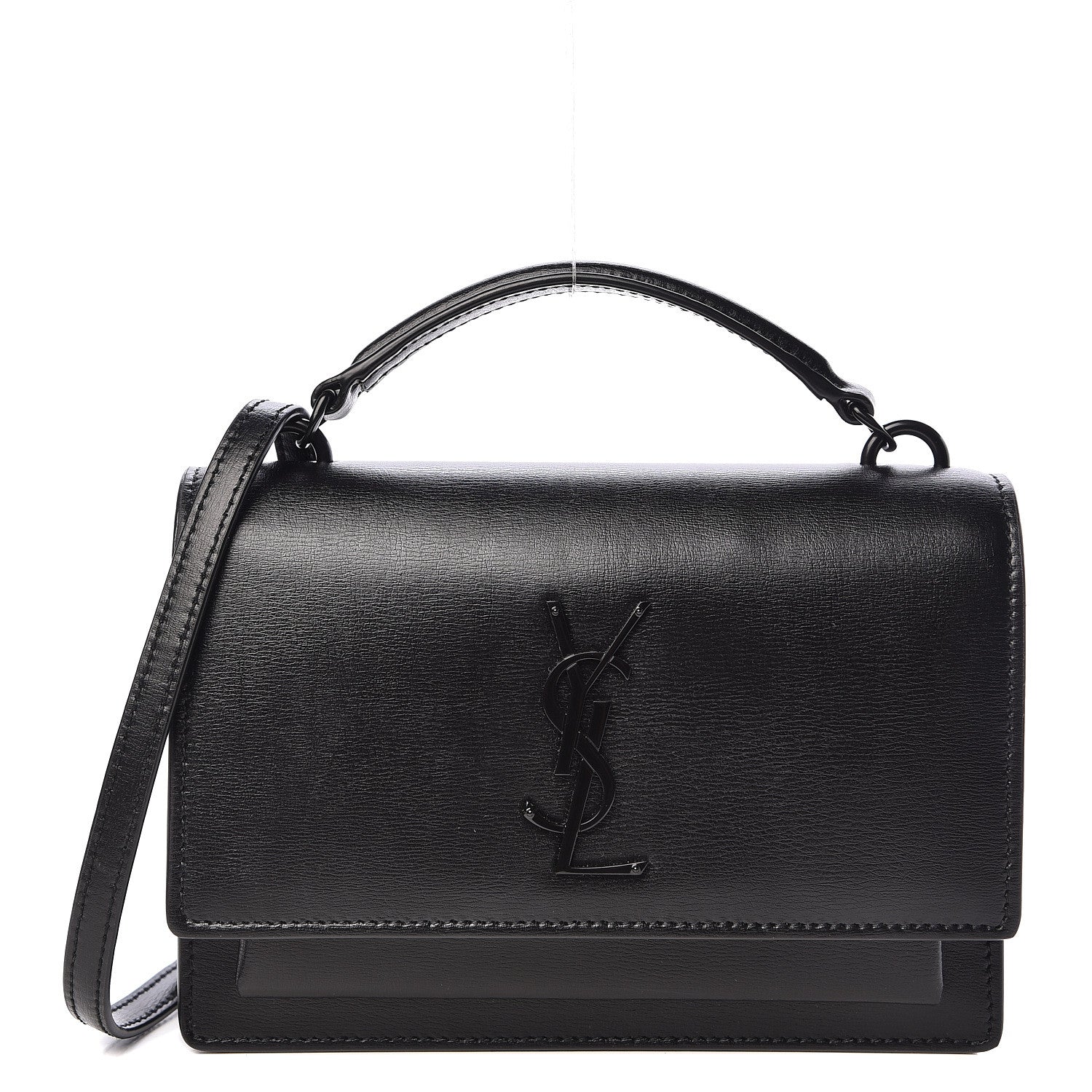 Saint Laurent Calfskin Monogram Sunset Chain Wallet Black 1 of 9