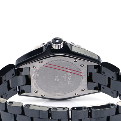 Chanel Stainless Steel Ceramic Diamond Bezel 38mm J12 Automatic Watch Black 4 of 6