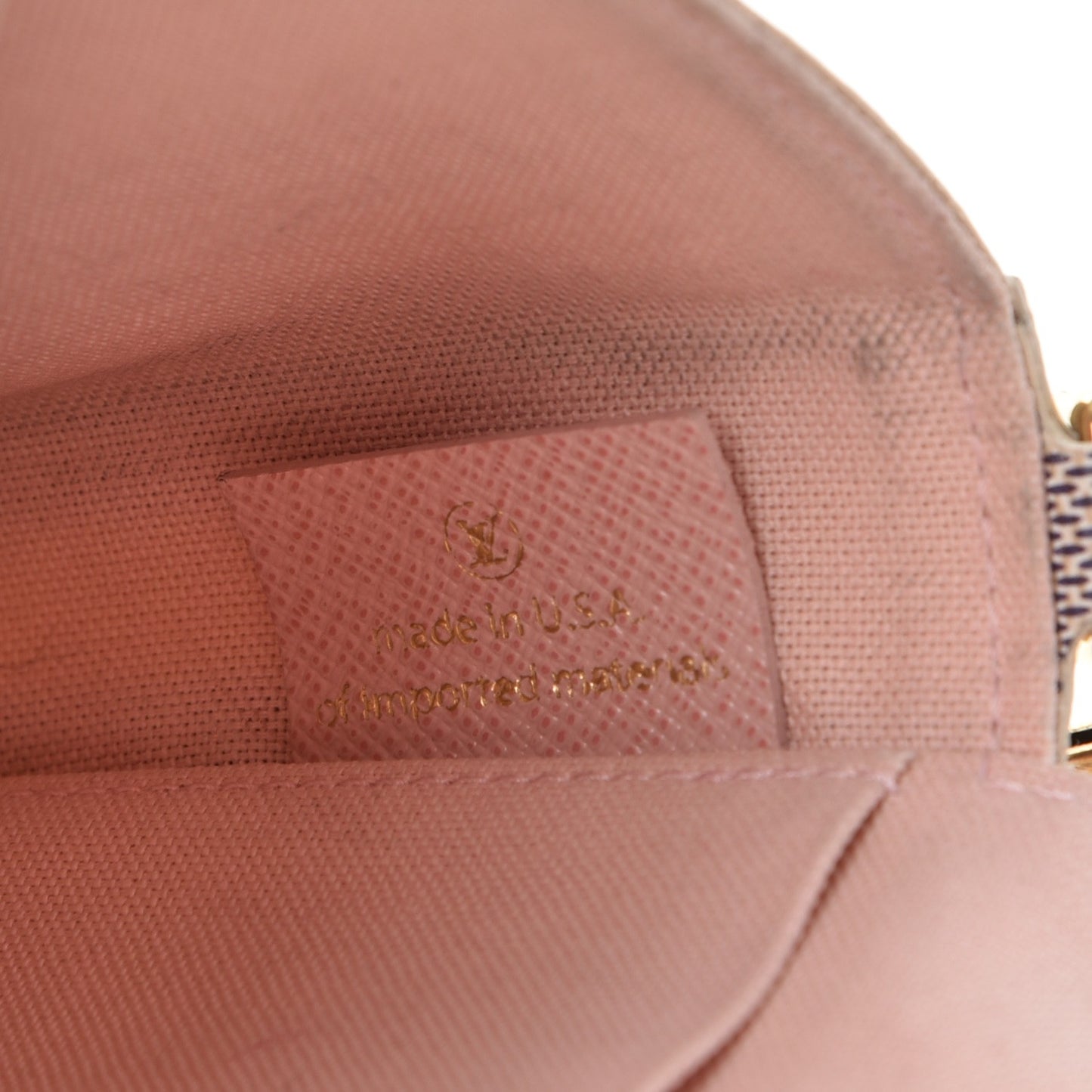 Damier Azur Pochette Felicie Chain Wallet Rose Ballerine